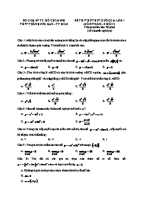Đề thi thử THPT quốc gia lần 1 môn Toán  Khối 12